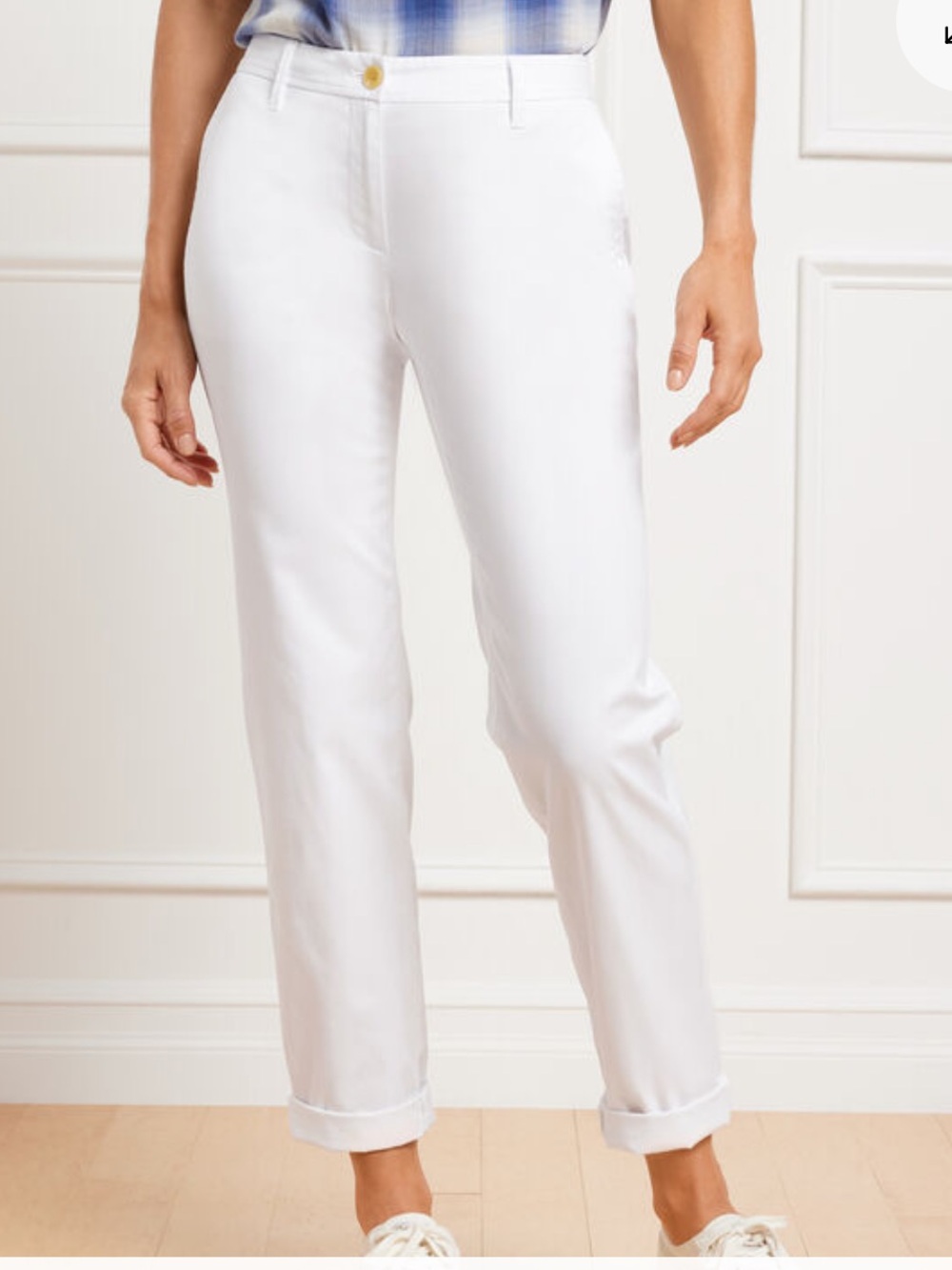 Talbots Relaxed Chino Classic Straight-Leg Women's Pants in White 6P